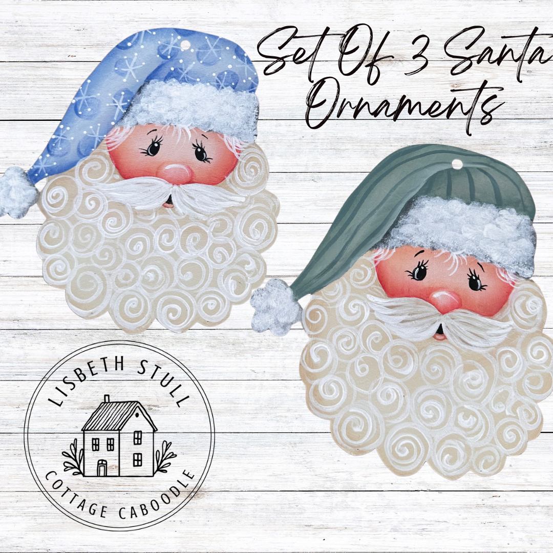 Santa Ornament - set of 3